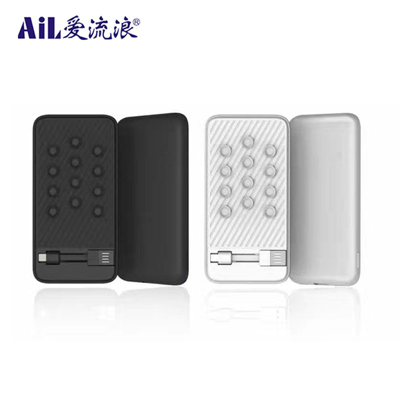 AiL S07 Portable Power Bank 5000mAh with suction cup , LED logo, wireless charging function
