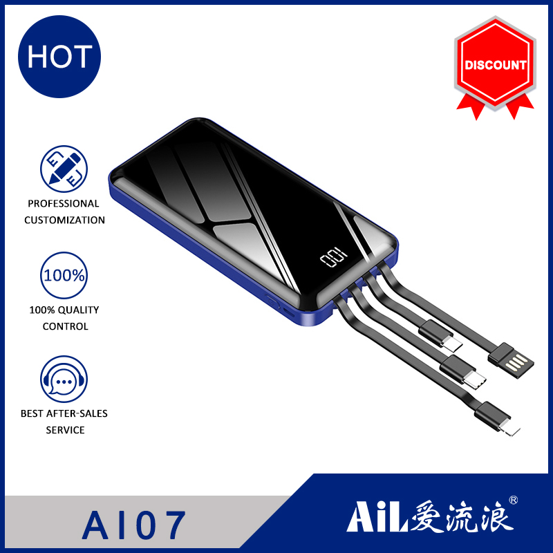 AI07 Slim Mini 10000mAh Mobile Phone Power Bank 