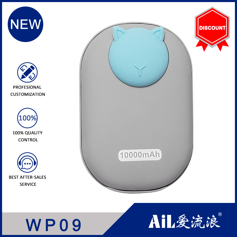 WP09 design warmer portableRechargeable 2 in 1 Hand Warmer Portable Charger 10000maH Powerbank
