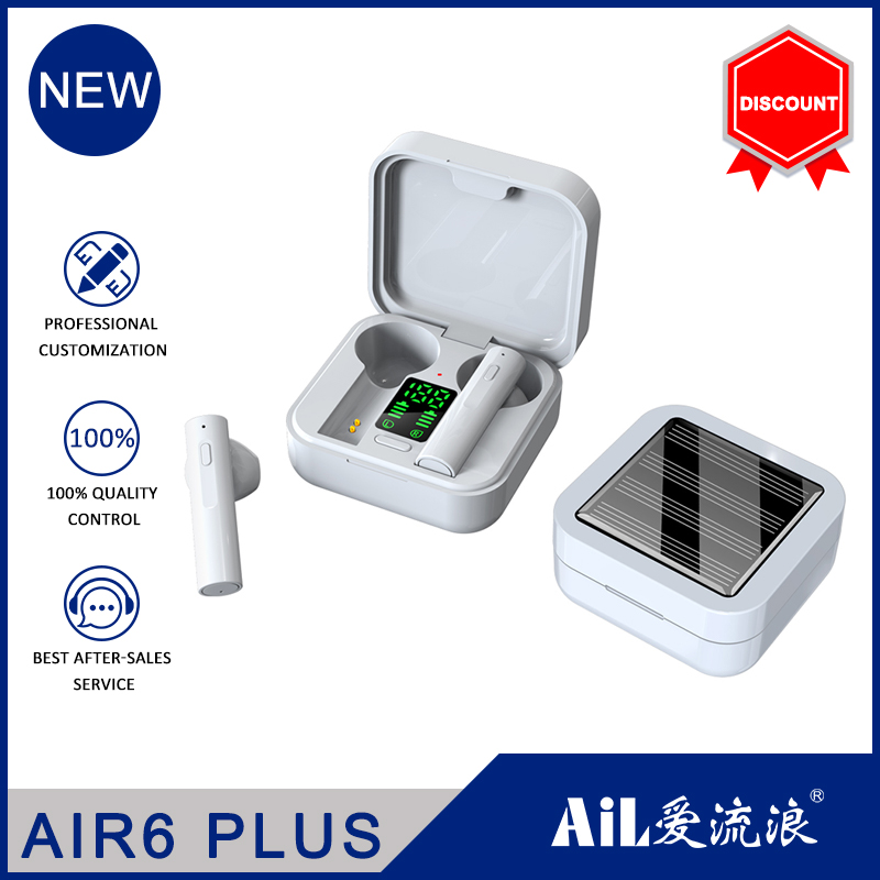 AIR6 Plus TWS BT5.0 Solar Charge Half In-ear Earphones wireless earphone