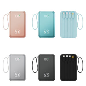 New Mini 10000mAh Power Bank with Built-in Cables