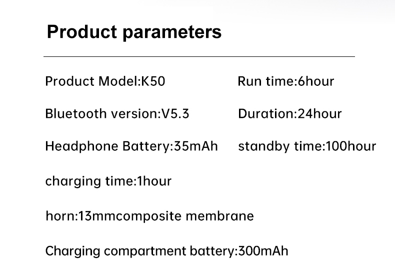 high battery wireless earphones parameters