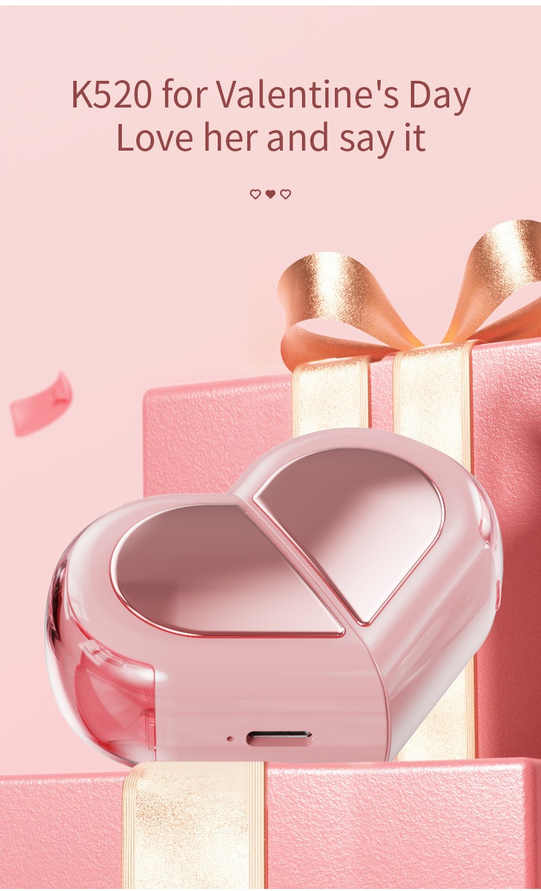 TWS wireless Bluetooth earphones for Valentine's Day