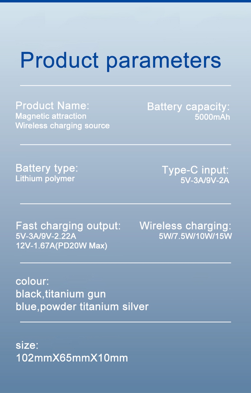 mobile power bank parameters