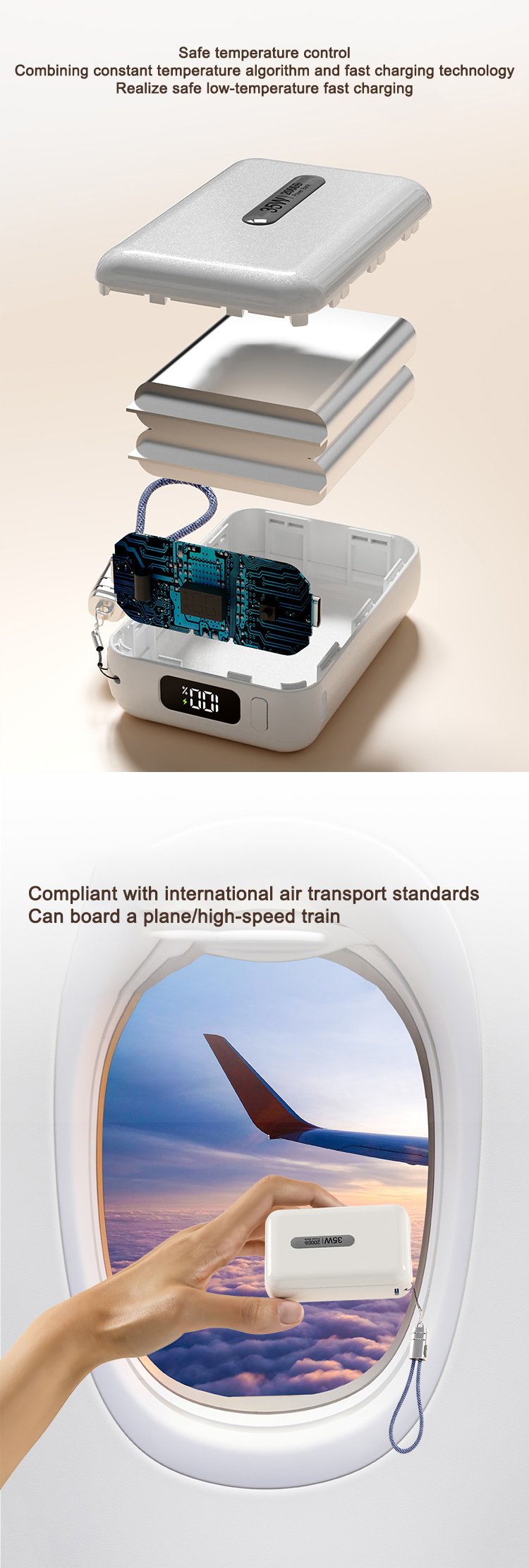 safe temperature control mini power bank