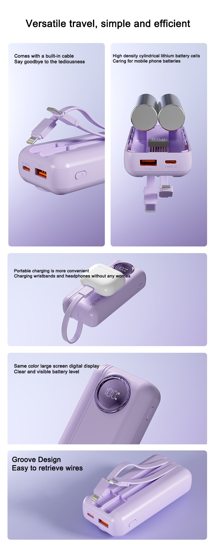 portable built-in power bank design