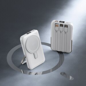 Magnetic Wireless Charging Power Banks Built-in Cable and Holder