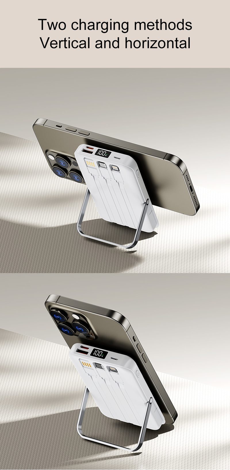 Two charging methods Magnetic Wireless Charging Power Banks