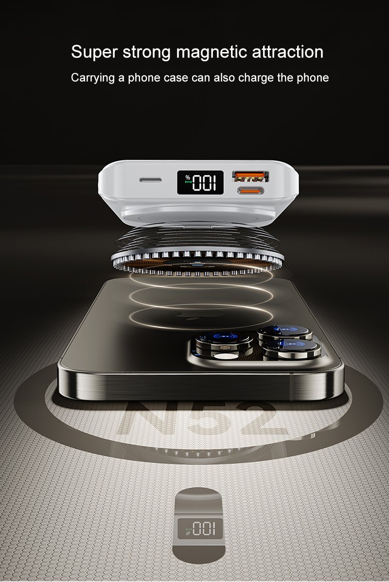 Super strong magnetic attraction Carrying a phone case can also charge the phone
