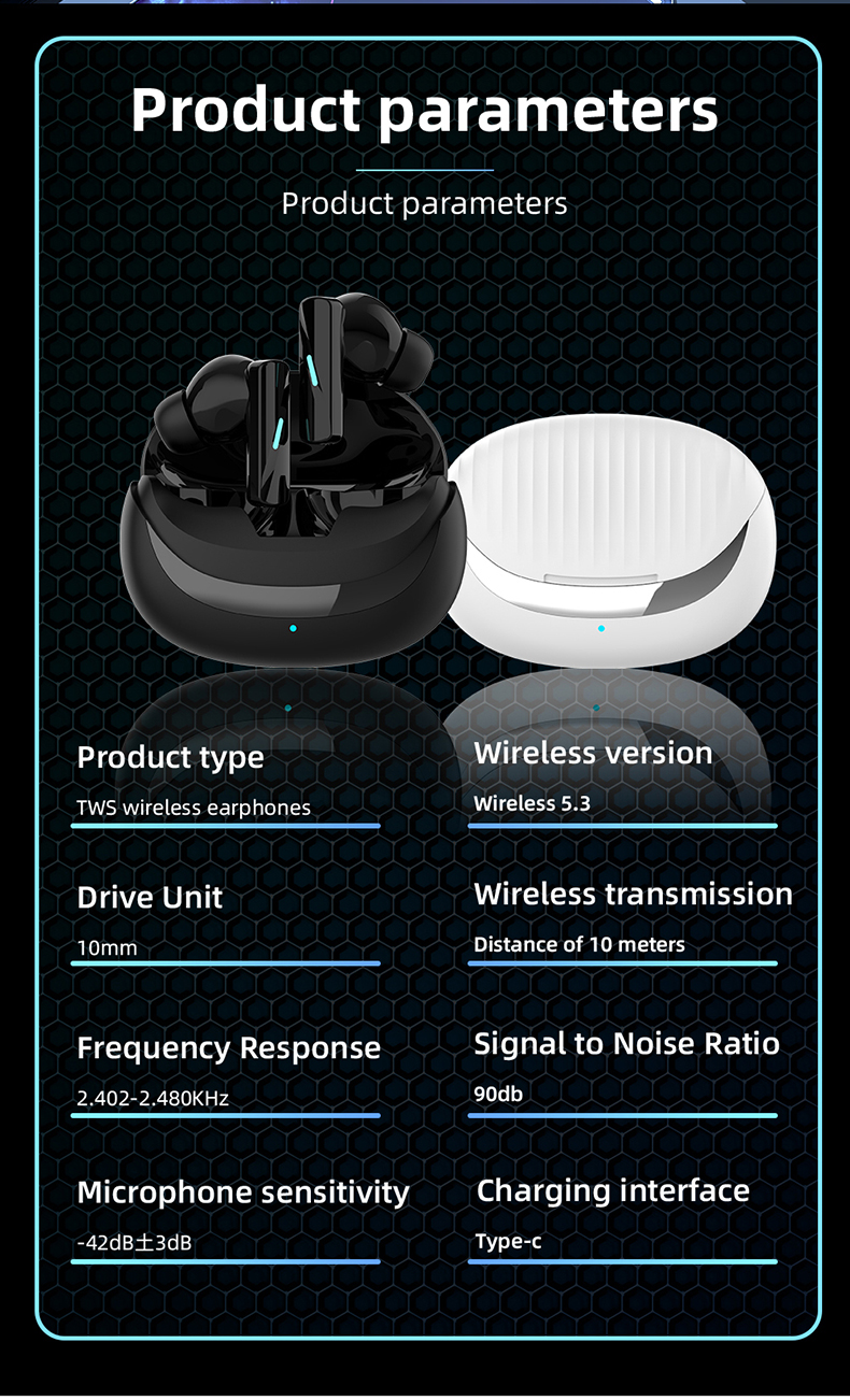 In-ear sports Bluetooth earphones parameters