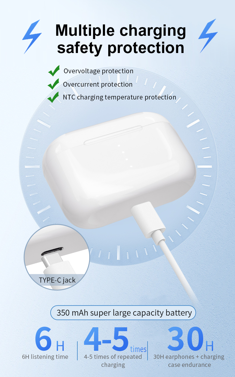 multiple charging Noise-Cancelling Wireless Bluetooth Earphones