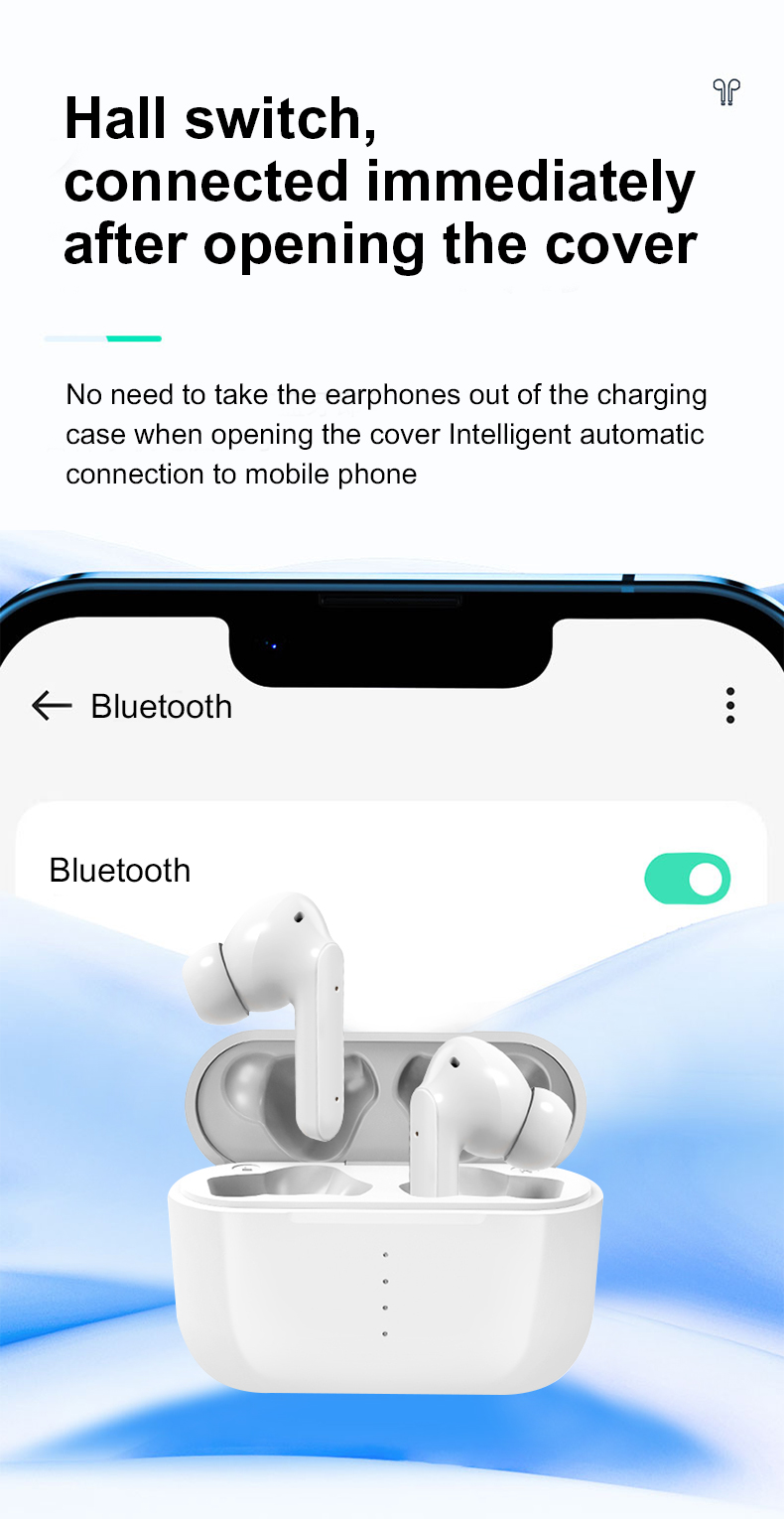 Noise-Cancelling Wireless Bluetooth Earphones connected immediately