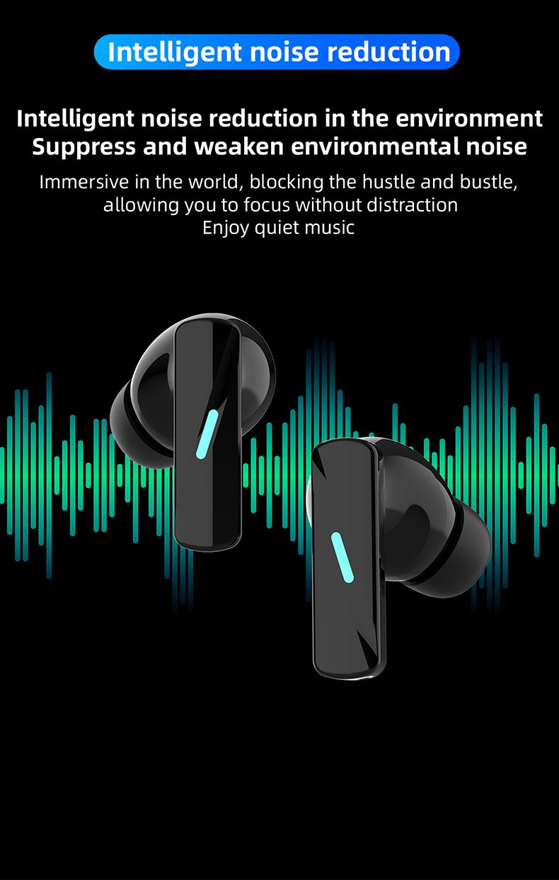 intelligent noise reduction In-ear sports Bluetooth earphones