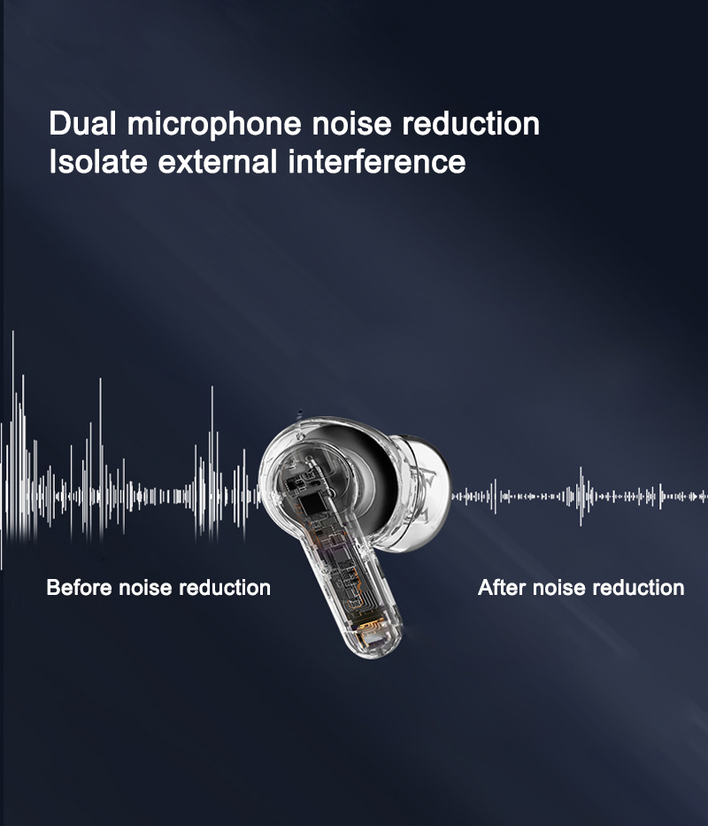 dual microphone noise Semi-in-Ear Design Bluetooth Earphones