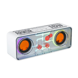 Dual Speaker Transparent Mecha Wireless Bluetooth Speaker with Cyberpunk Style