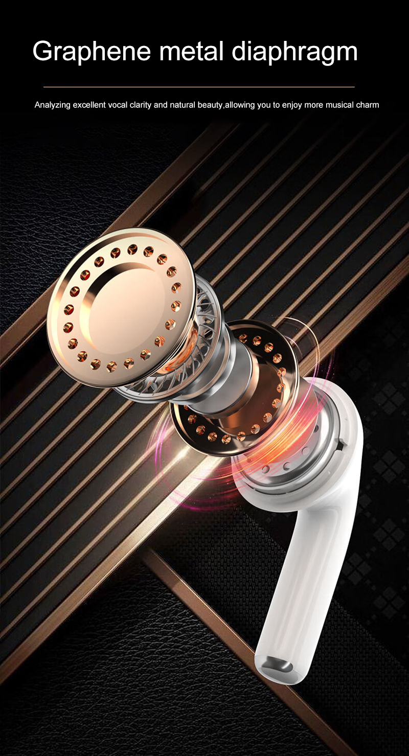 semi-in-ear earphone with graphene metal diaphragm