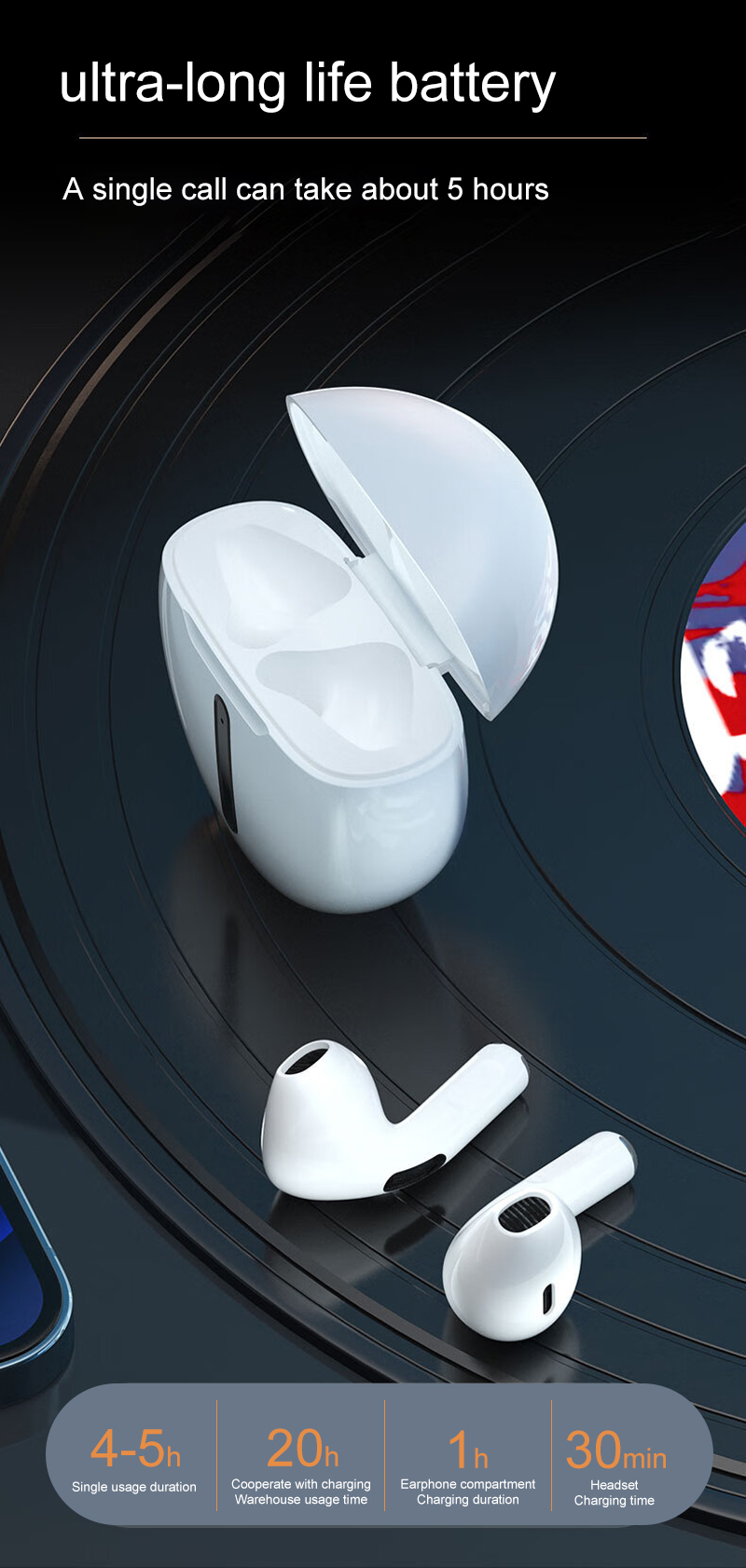 ultra-long life  battery semi-in-ear earphones
