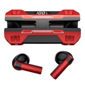 Wireless Mecha Bluetooth Earphones with Metal Strap and Digital Display