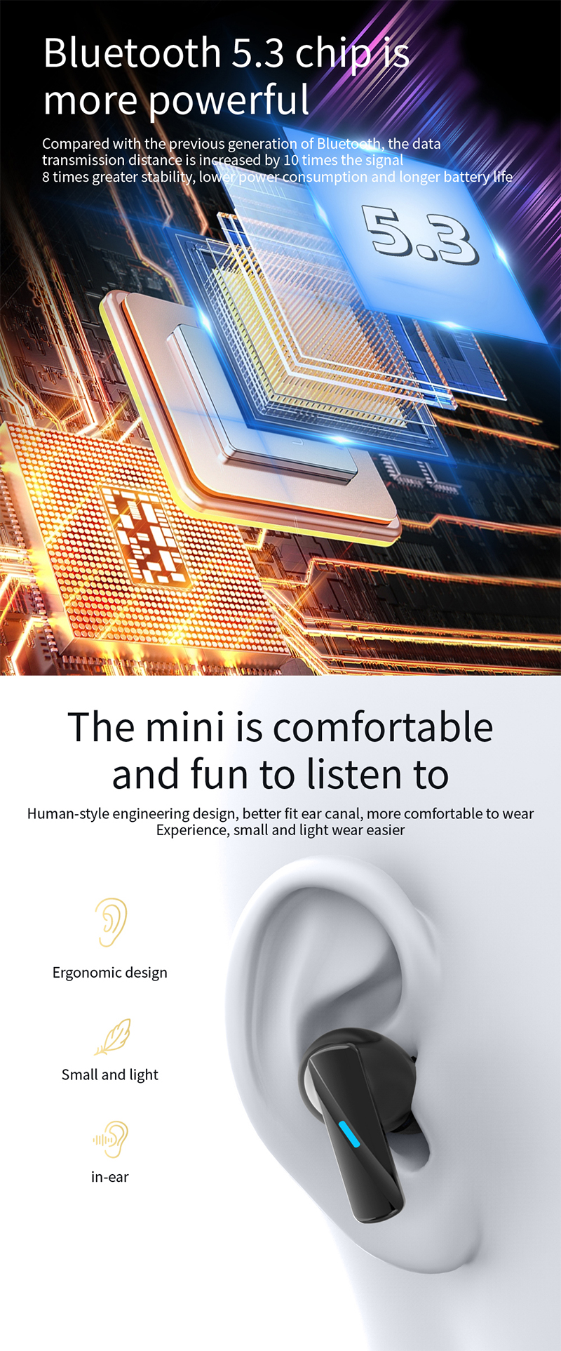Bluetooth 5.3 Noise-Cancelling Earphones