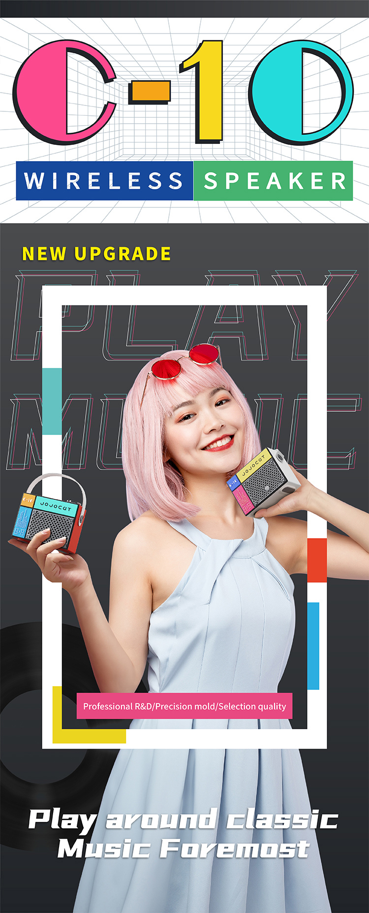 mini portable design subwoofer stereo Bluetooth speaker