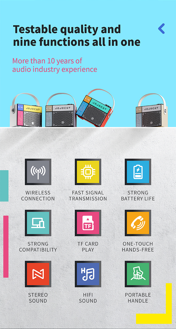 subwoofer stereo Bluetooth speaker with nine functions