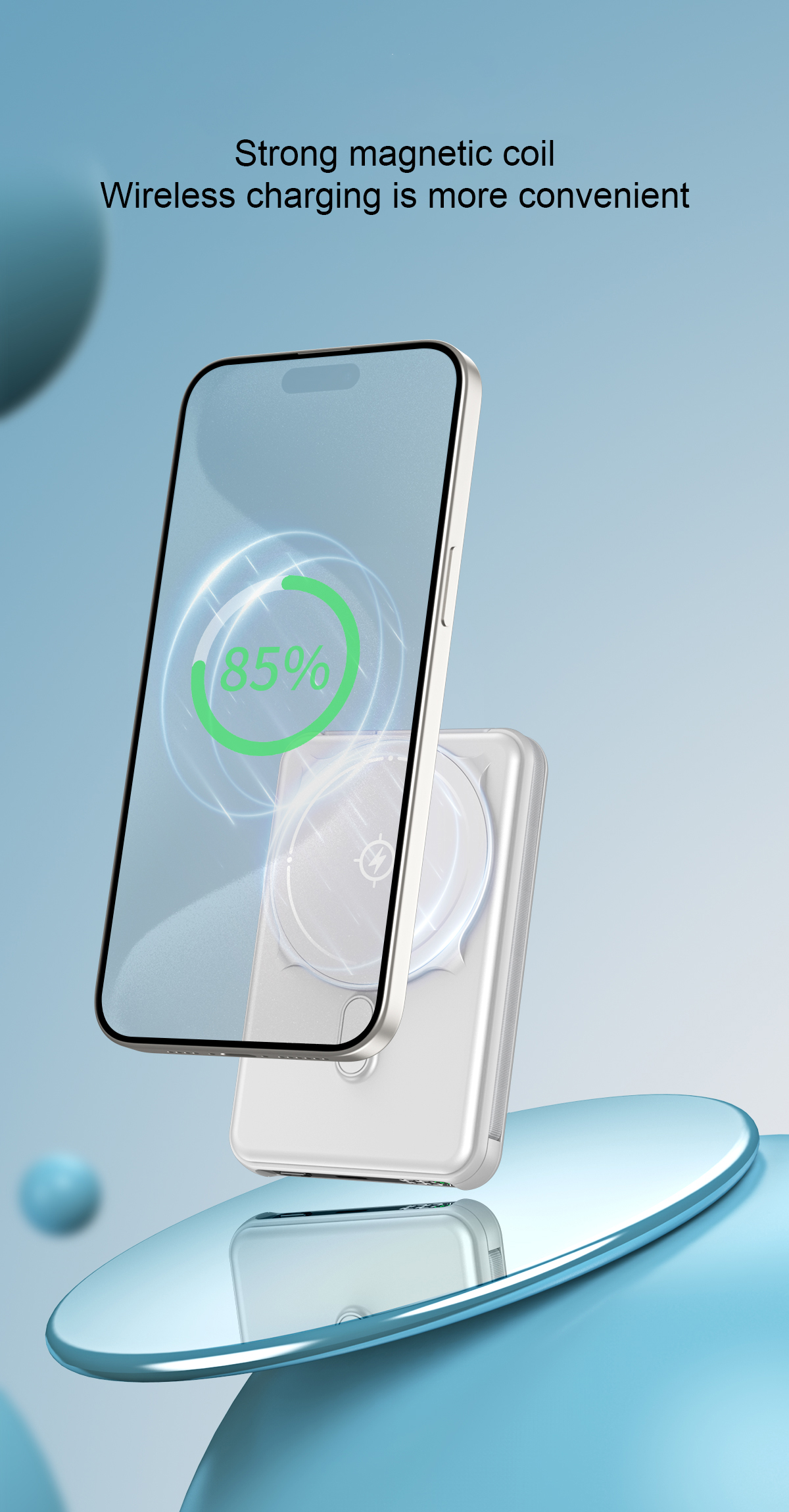 wireless built-in magnetic power bank