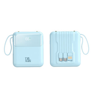 Mini Comes with Four Wire Portable Power Bank, Intelligent Digital Display