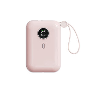 Large capacity fast charging portable power bank with digital display screen and cable