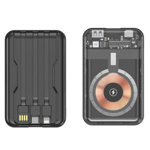 Self Equipped Transparent Magnetic Wireless Charging Mobile Power Bank