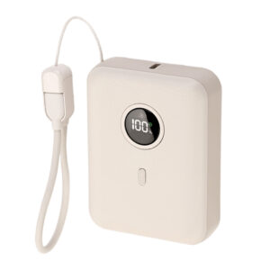 30W Fast Charging Power Bank with Integrated Cable