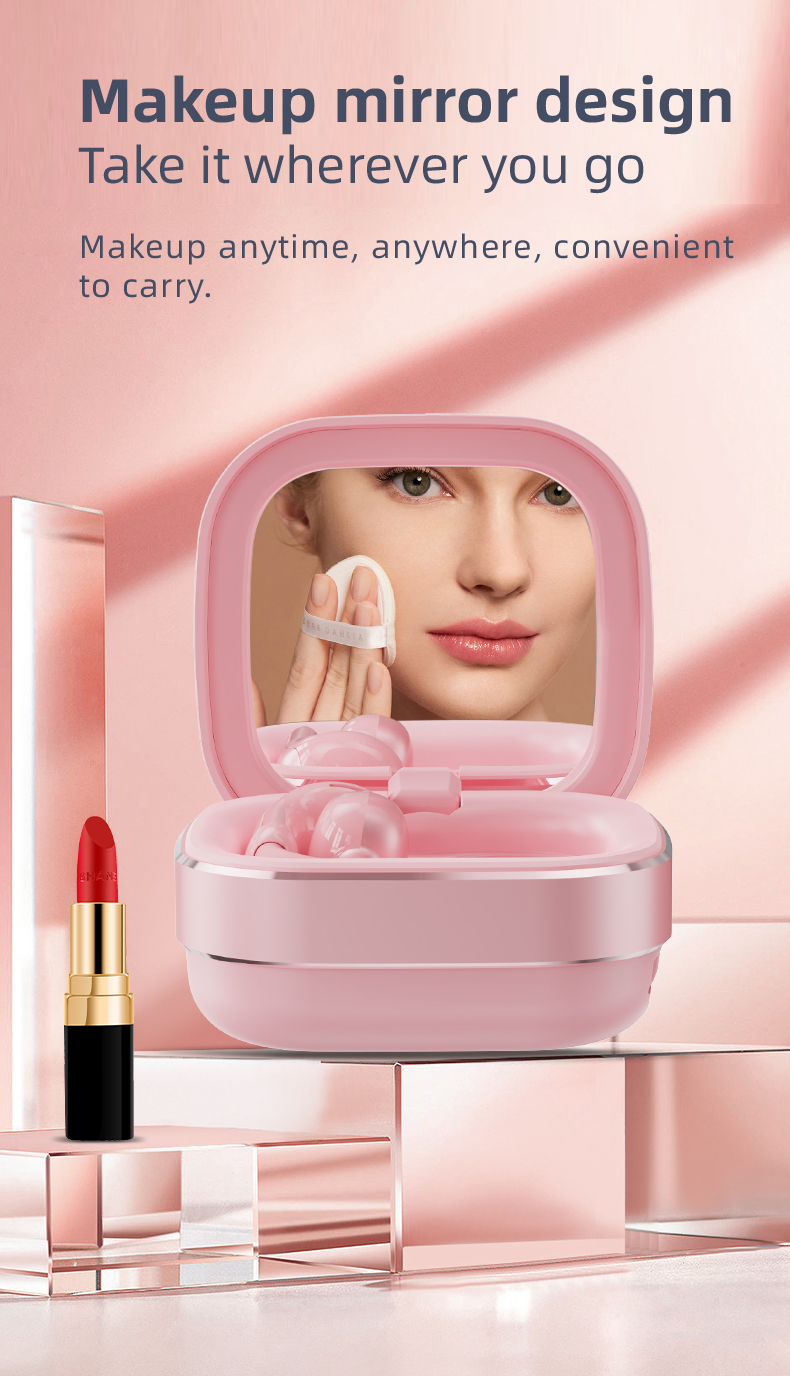 beauty mirror design wireless Bluetooth earphones