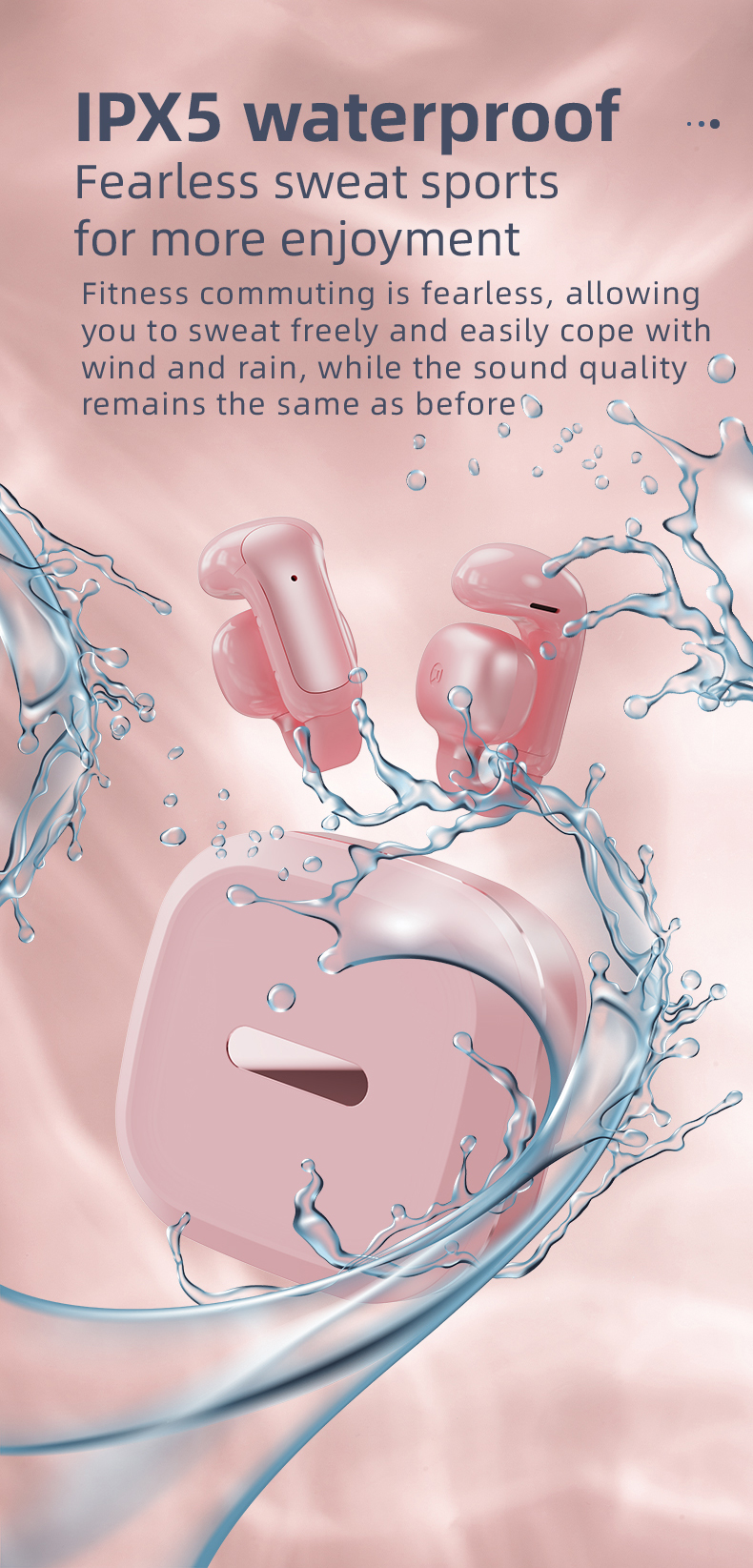 IPX5 beauty mirror wireless Bluetooth earphones