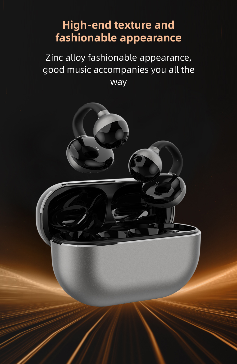 fashionable clip-on wireless Bluetooth headphones