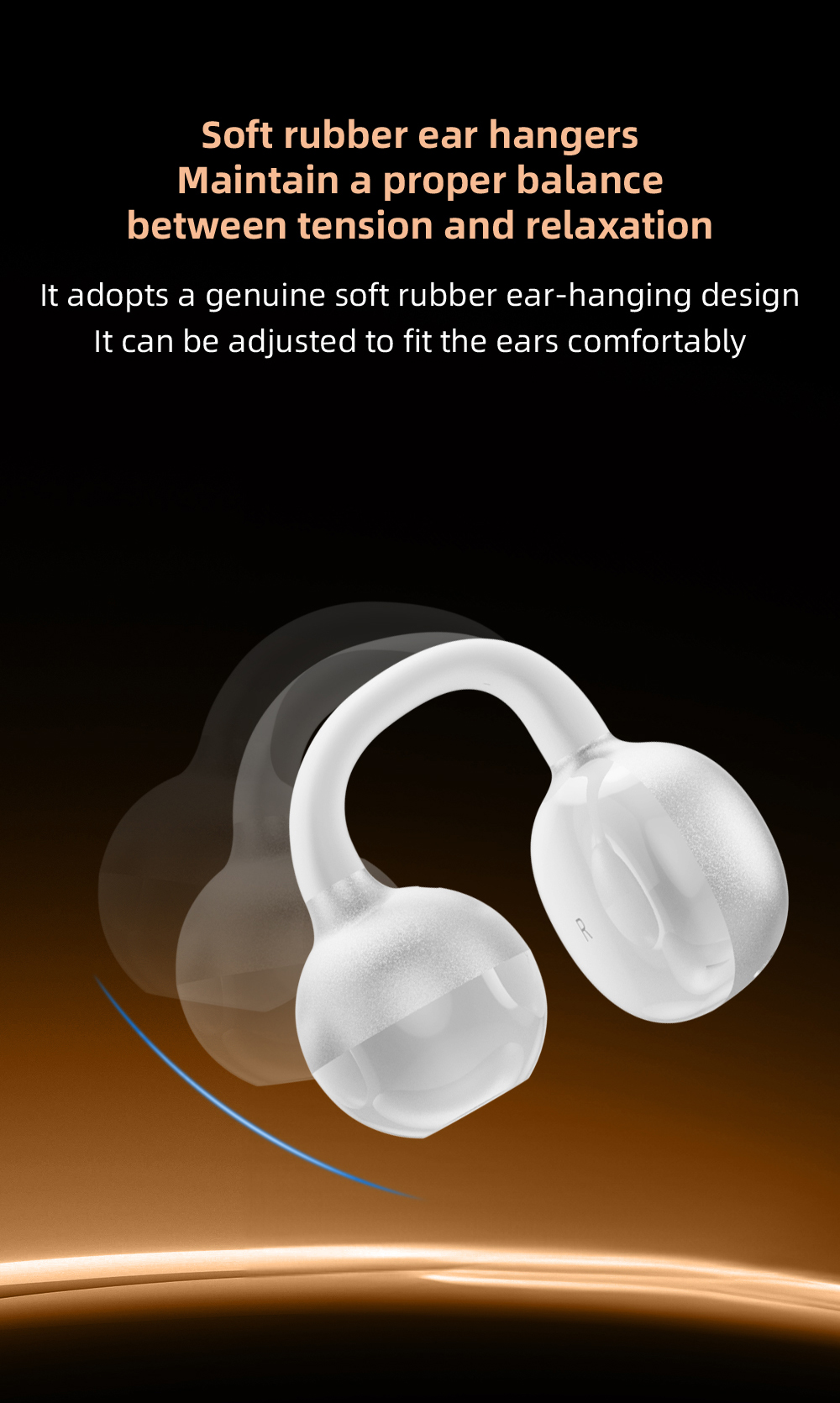 soft rubber clip-on wireless Bluetooth headphones