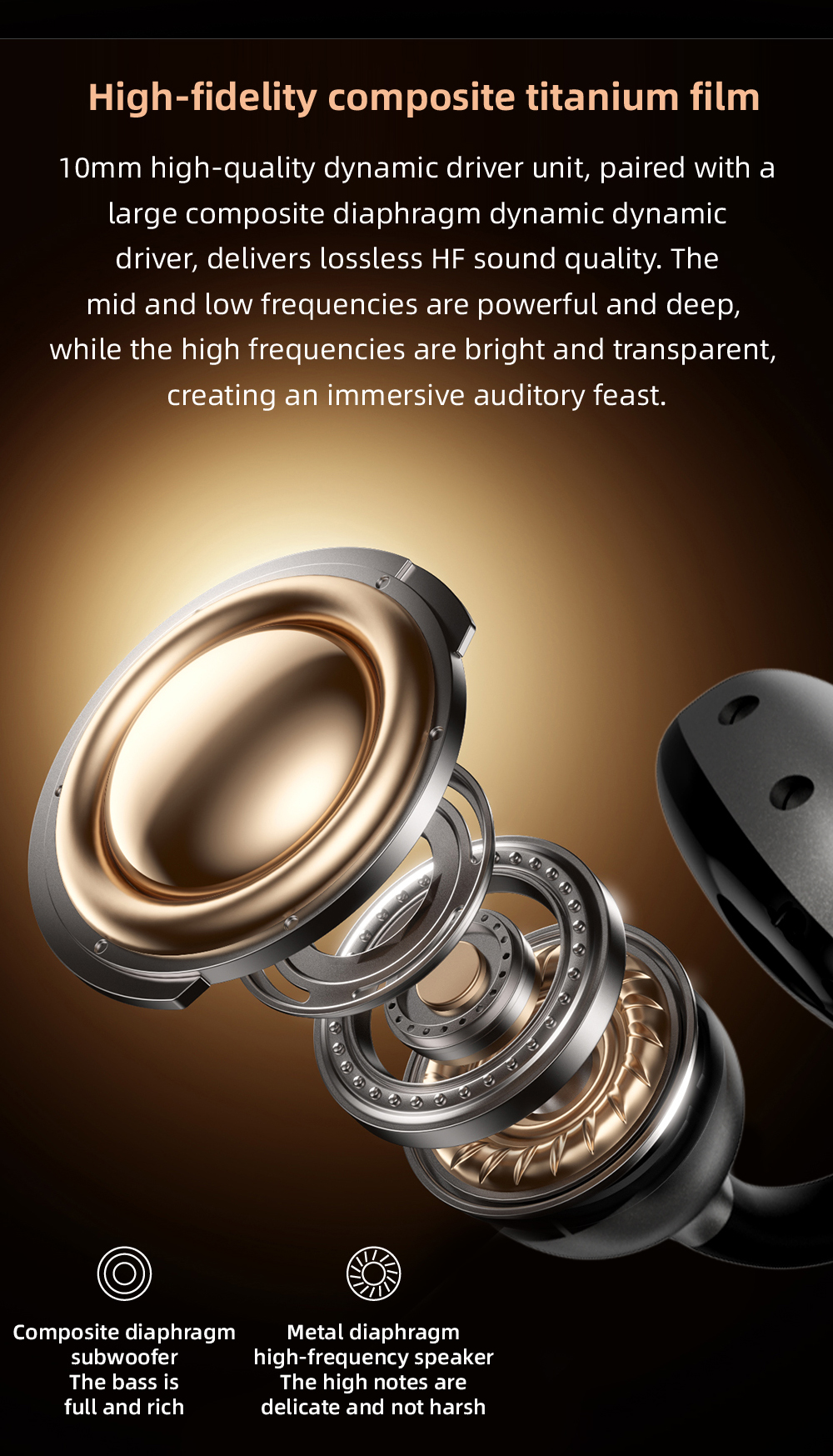 clip-on wireless titanium Bluetooth headphones