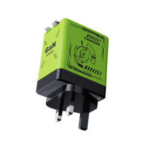 2-in-1 telescopic Gan wall charger with dual cables