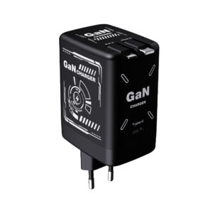 New model 2-in-1 telescopic Gan wall charger with dual cables