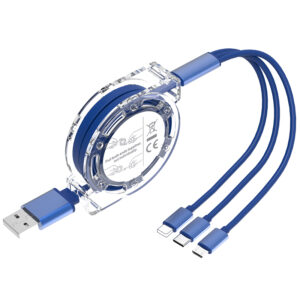 Crystal 3-in-1 Retractable Data Cable