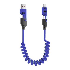 High-Power 4in1 65W Spring Retractable Cable
