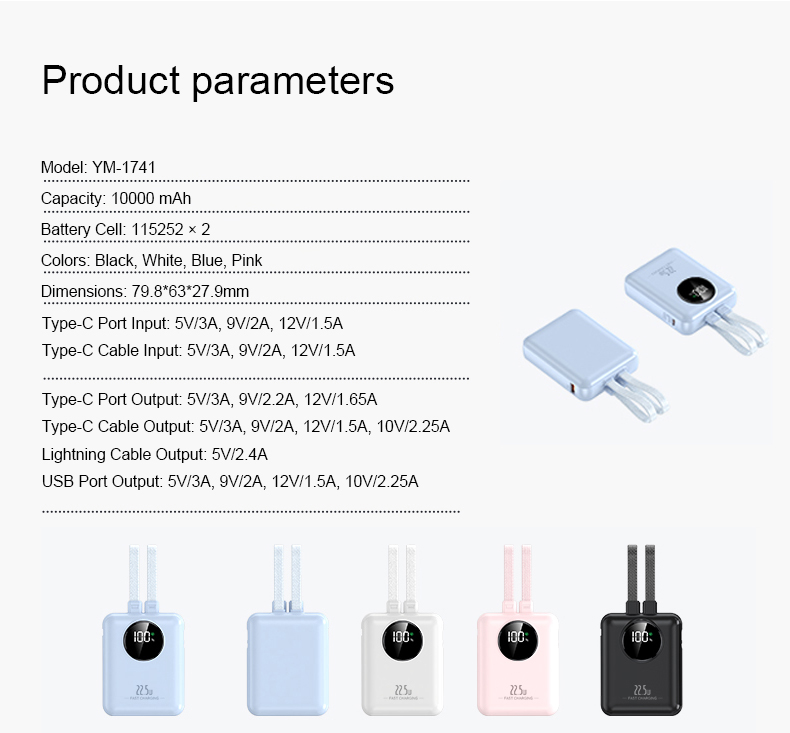 10000mAh 10000mAh 22.5W Fast Charging Power Bank