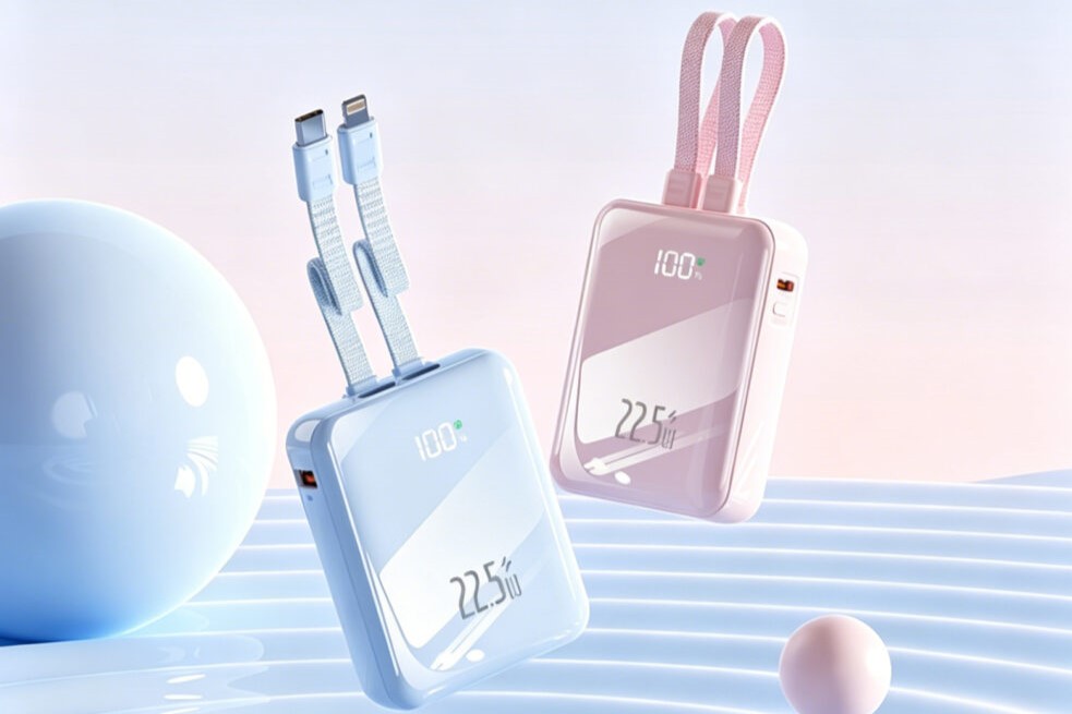 dual built-in cable power bank
