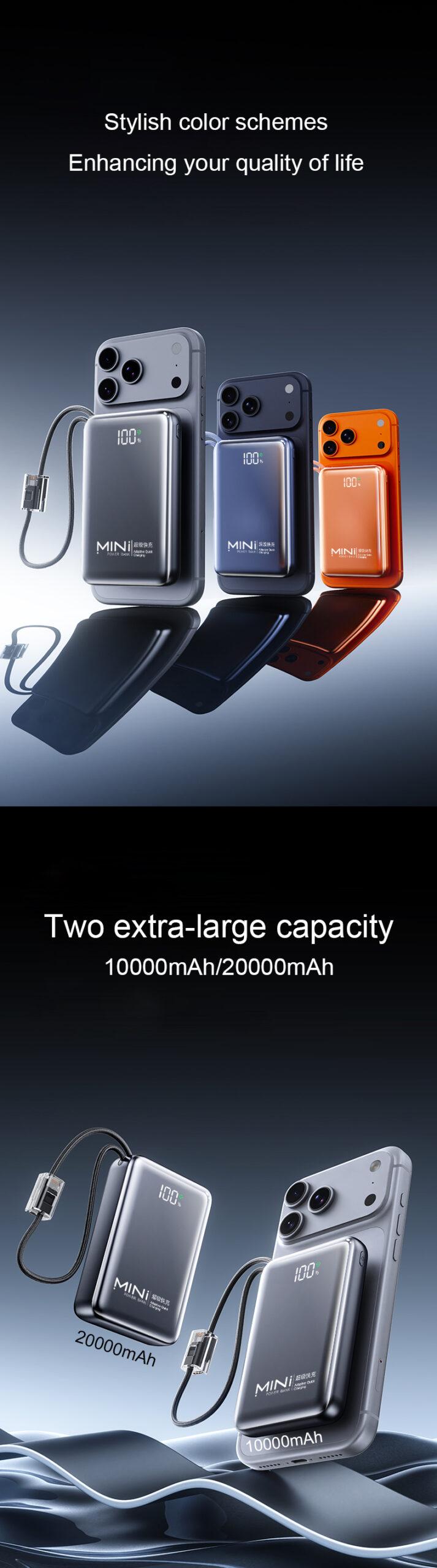 10000mAh mini power bank stylish color custom