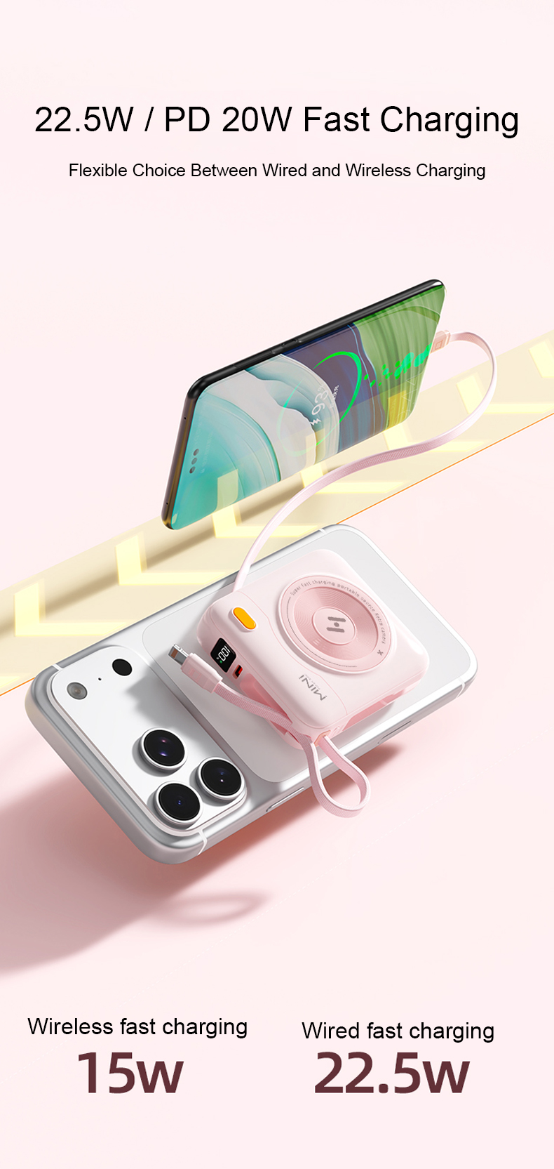 Wireless fast charging 15w and Wired fast charging 22.5w